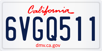 CA license plate 6VGQ511
