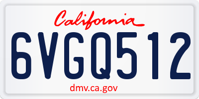 CA license plate 6VGQ512