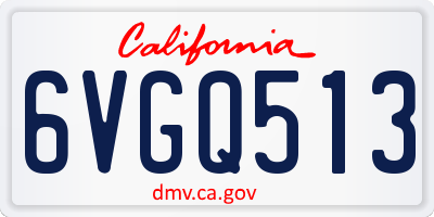 CA license plate 6VGQ513