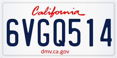 CA license plate 6VGQ514