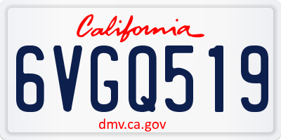 CA license plate 6VGQ519