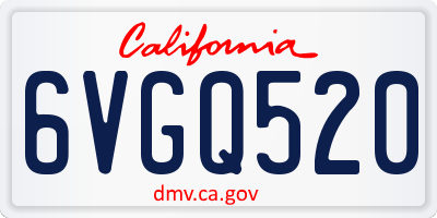 CA license plate 6VGQ520