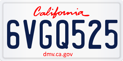 CA license plate 6VGQ525