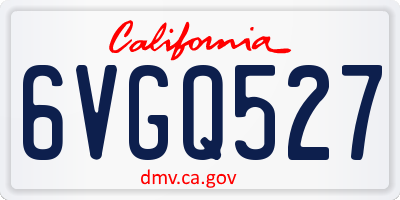CA license plate 6VGQ527