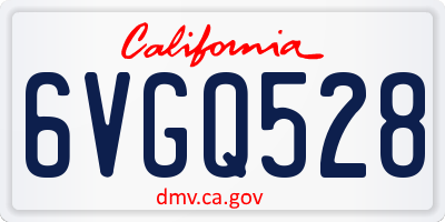 CA license plate 6VGQ528