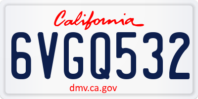 CA license plate 6VGQ532