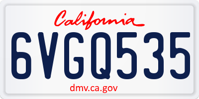 CA license plate 6VGQ535