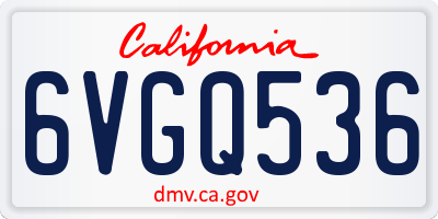 CA license plate 6VGQ536