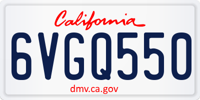CA license plate 6VGQ550