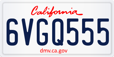 CA license plate 6VGQ555