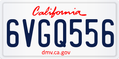 CA license plate 6VGQ556