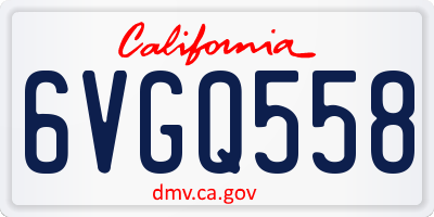 CA license plate 6VGQ558