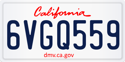 CA license plate 6VGQ559