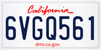 CA license plate 6VGQ561