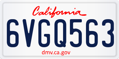 CA license plate 6VGQ563
