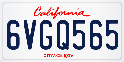 CA license plate 6VGQ565