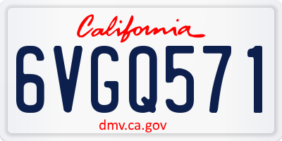 CA license plate 6VGQ571