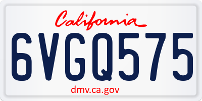 CA license plate 6VGQ575
