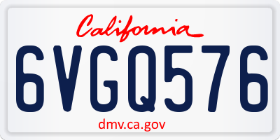 CA license plate 6VGQ576