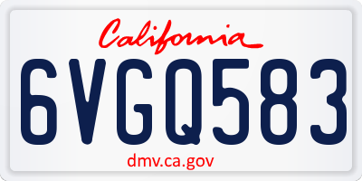 CA license plate 6VGQ583