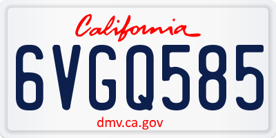CA license plate 6VGQ585