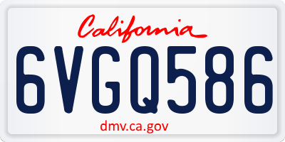 CA license plate 6VGQ586