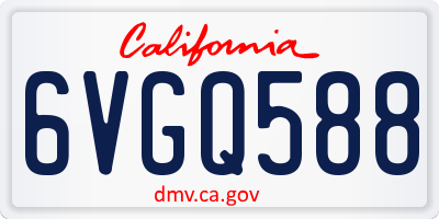 CA license plate 6VGQ588