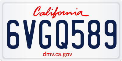 CA license plate 6VGQ589