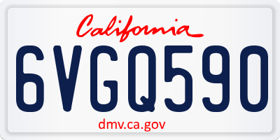 CA license plate 6VGQ590