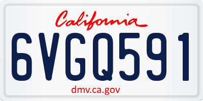 CA license plate 6VGQ591