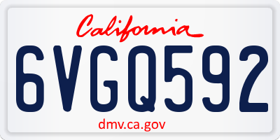 CA license plate 6VGQ592