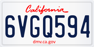 CA license plate 6VGQ594