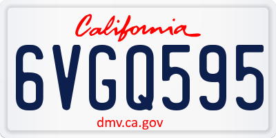 CA license plate 6VGQ595
