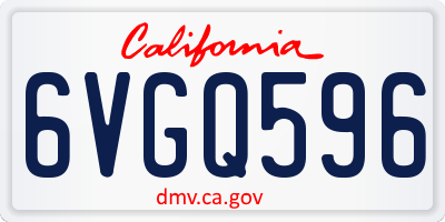 CA license plate 6VGQ596