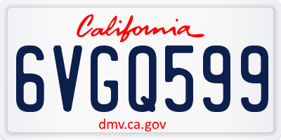 CA license plate 6VGQ599