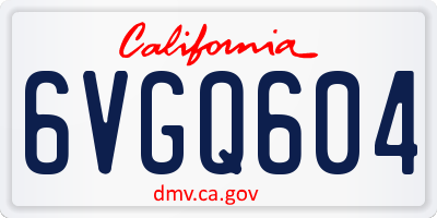 CA license plate 6VGQ604