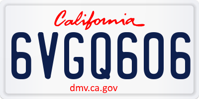 CA license plate 6VGQ606