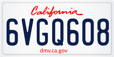 CA license plate 6VGQ608