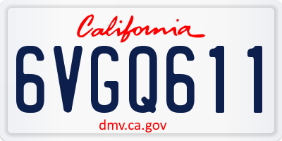 CA license plate 6VGQ611