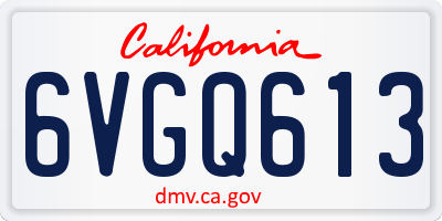 CA license plate 6VGQ613