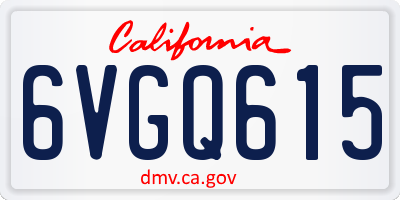 CA license plate 6VGQ615