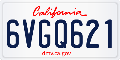 CA license plate 6VGQ621