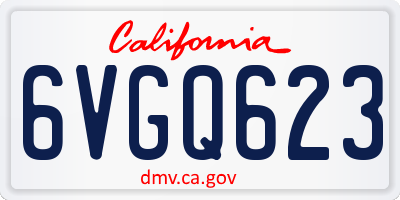 CA license plate 6VGQ623