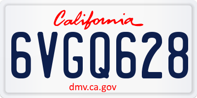 CA license plate 6VGQ628
