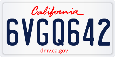 CA license plate 6VGQ642