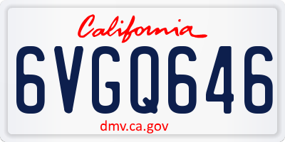 CA license plate 6VGQ646