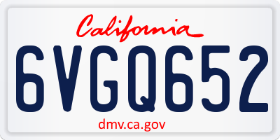 CA license plate 6VGQ652