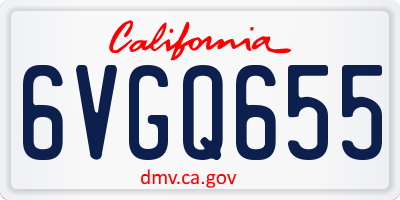 CA license plate 6VGQ655