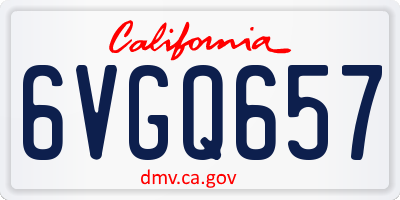 CA license plate 6VGQ657
