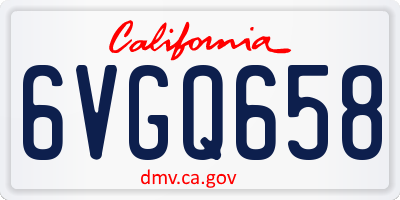 CA license plate 6VGQ658